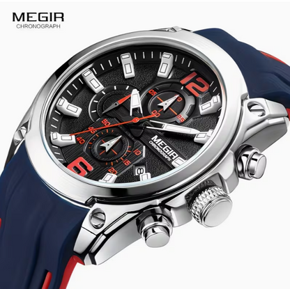 MEGIR Men's Waterproof Chronograph Sports Watch | Luminous Quartz Analog Watch with Date