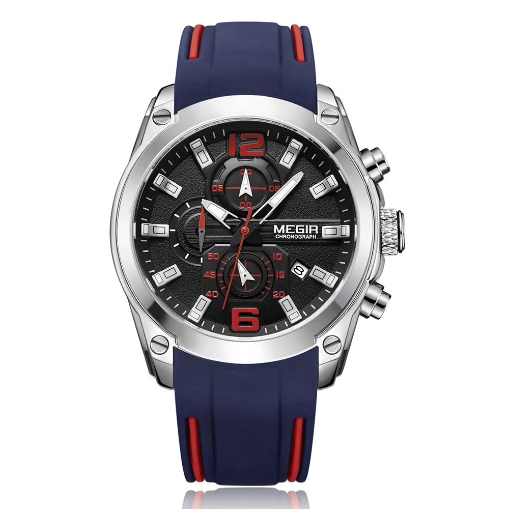 MEGIR Men's Waterproof Chronograph Sports Watch | Luminous Quartz Analog Watch with Date